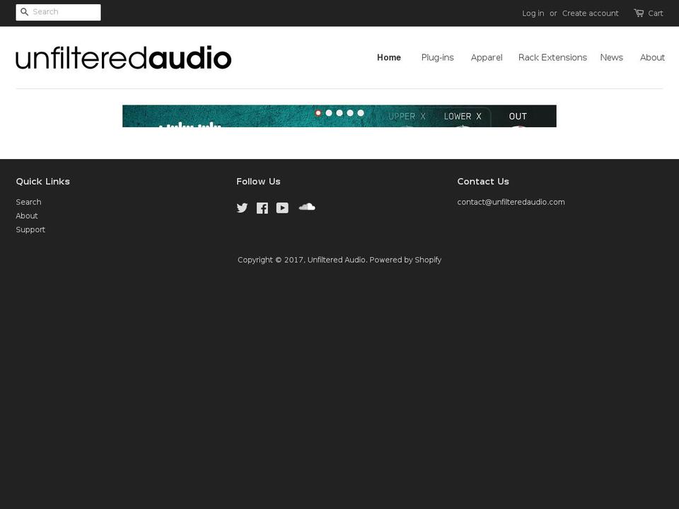 unfilteredaudio.com shopify website screenshot
