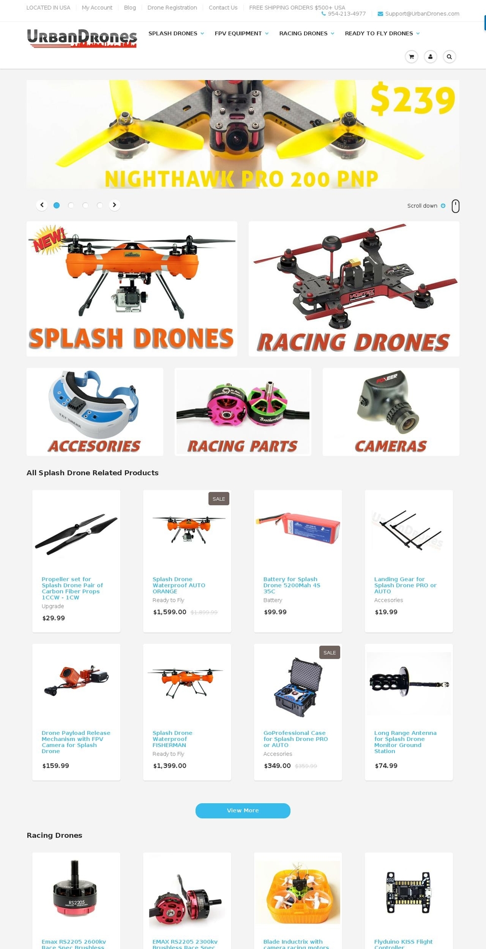 urbandrones.com shopify website screenshot