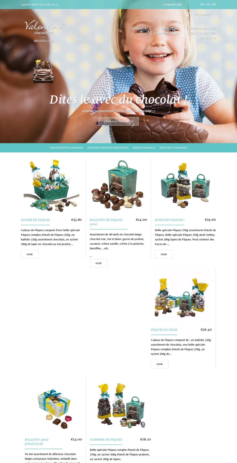 Modular Shopify theme site example valentinobelgium.eu