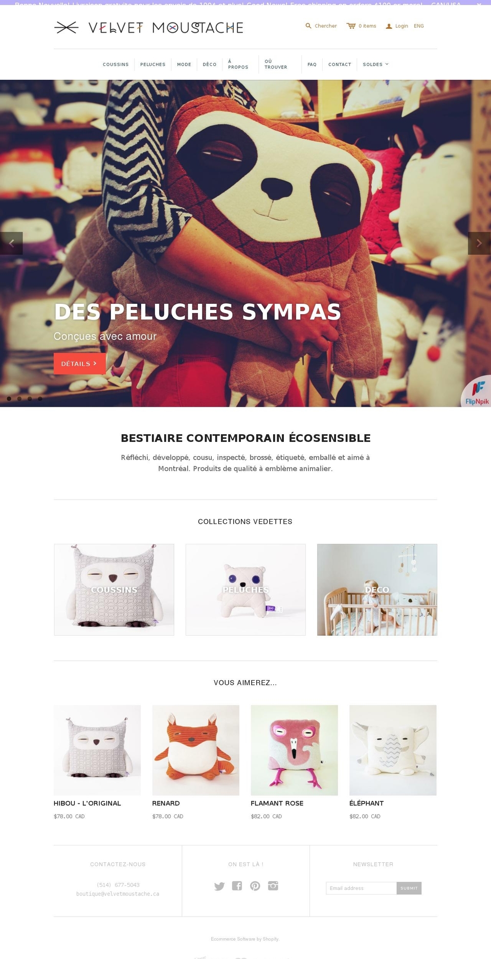 velvetmoustache.ca shopify website screenshot
