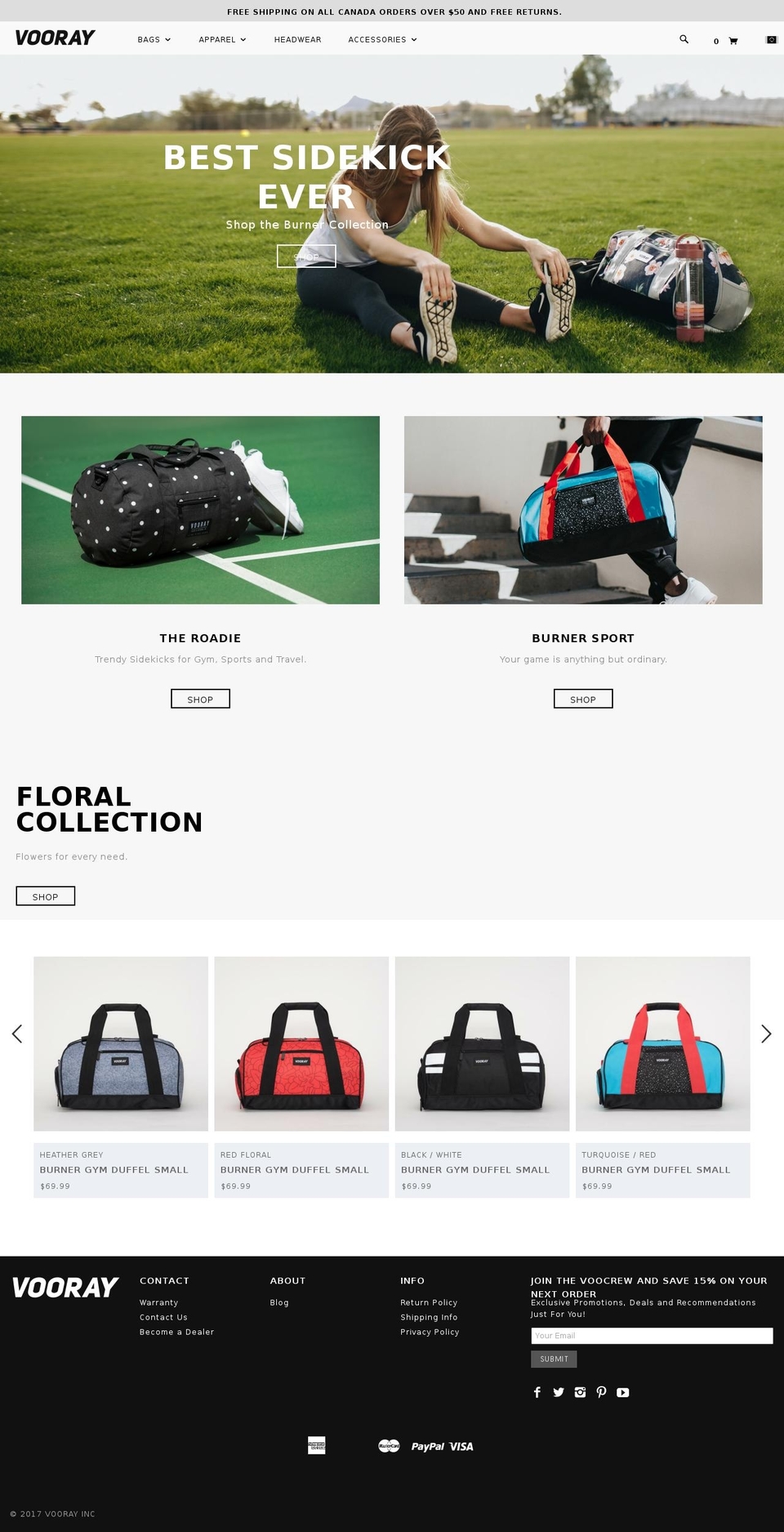 vooray.ca shopify website screenshot