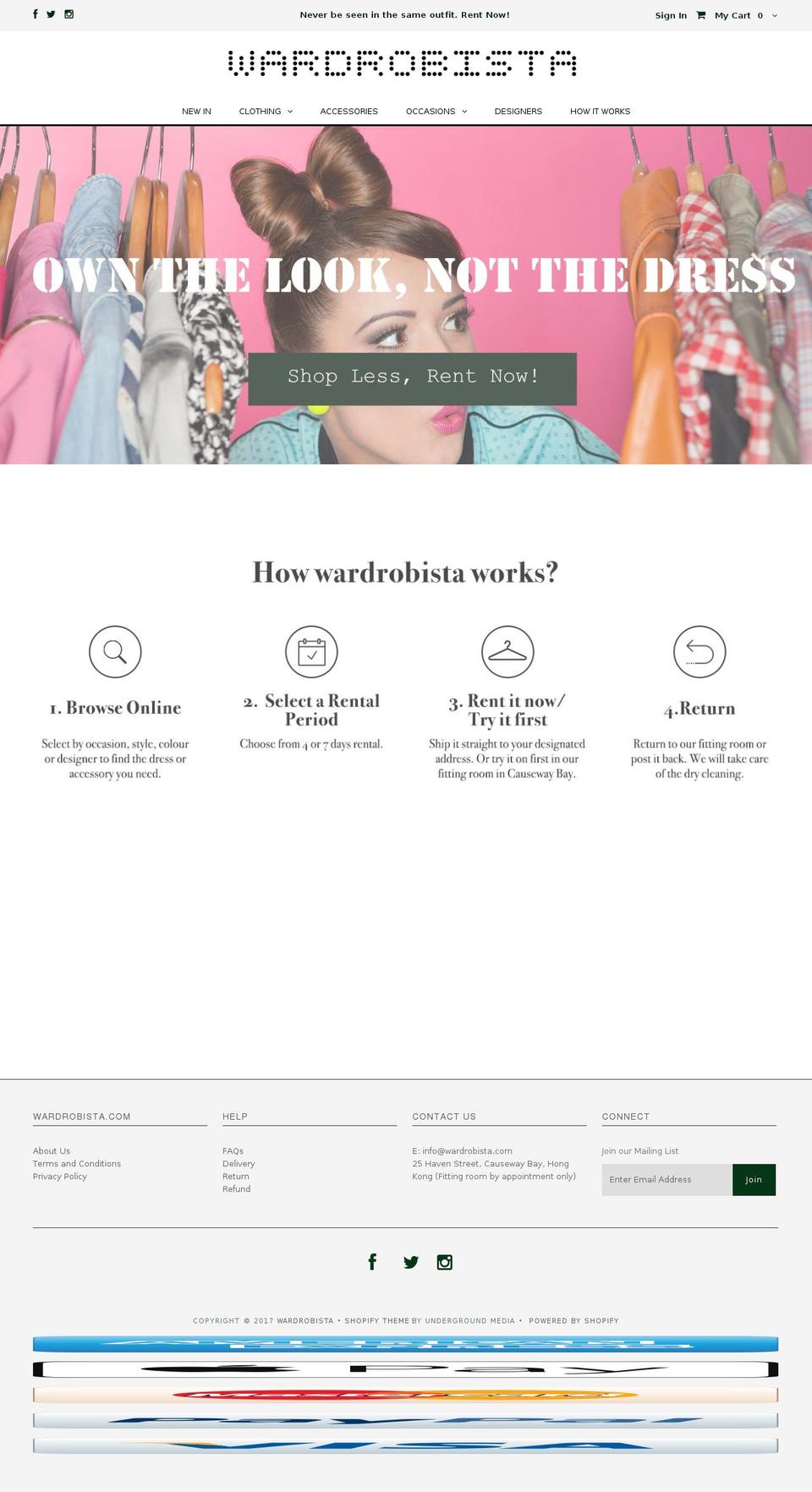 wardrobista.com shopify website screenshot