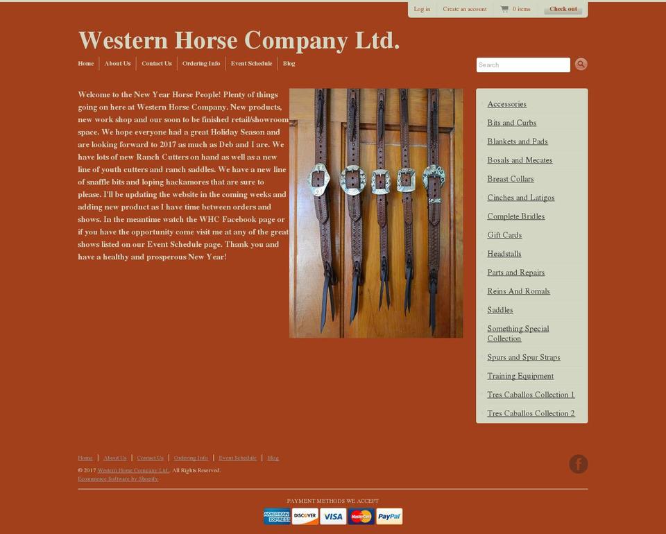 westernhorseco.com shopify website screenshot