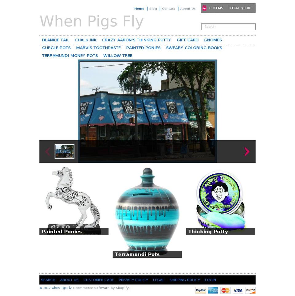 whenpigsfly.ca shopify website screenshot