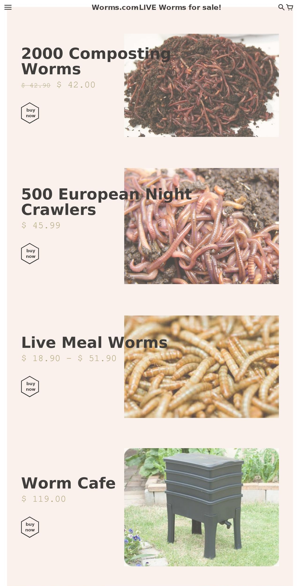 worms.com shopify website screenshot