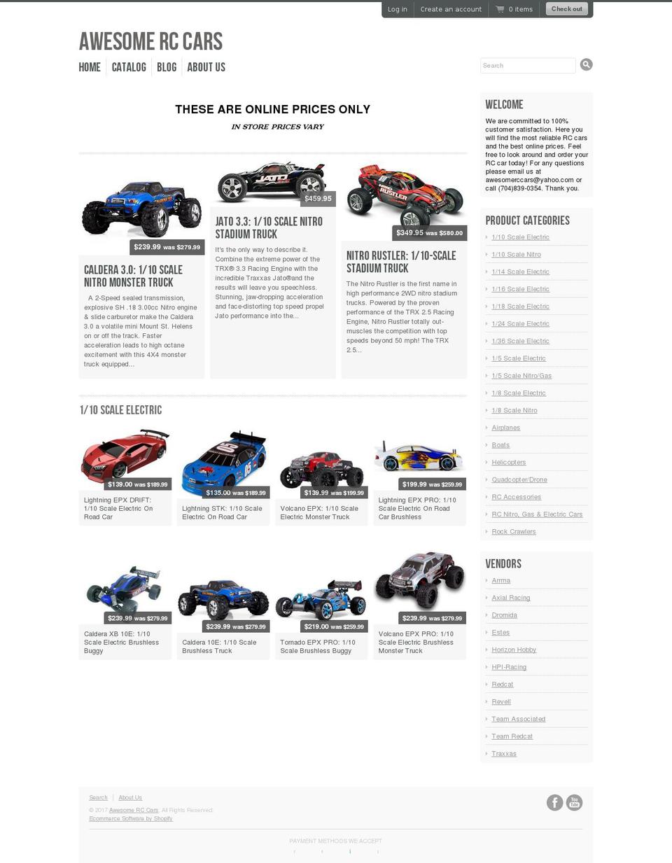 xrccars.com shopify website screenshot