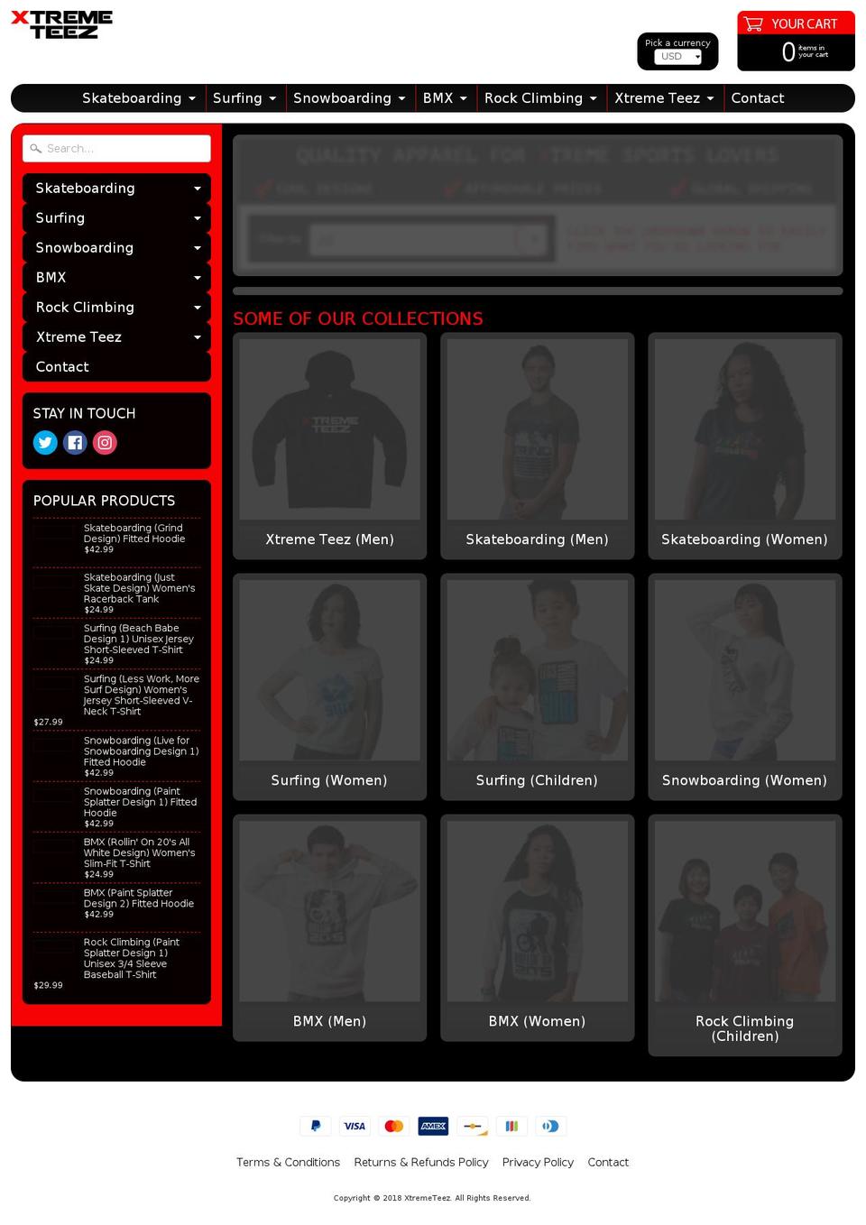 xtremeteez.com shopify website screenshot