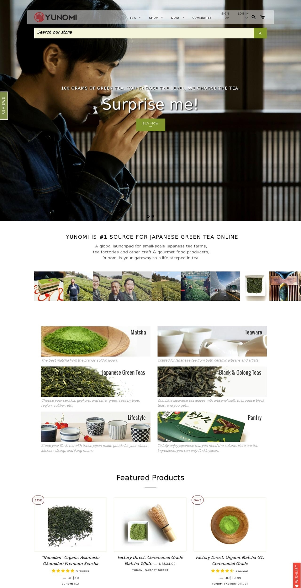 yunomi.life shopify website screenshot